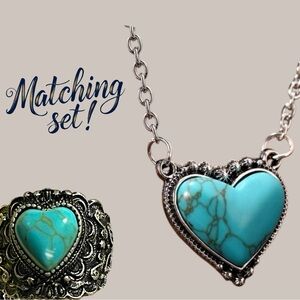 Turquoise Heart Jewelry Set